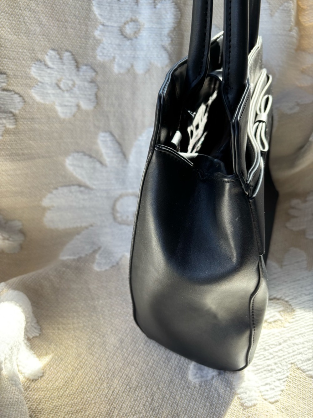 Nine West Black Bow-Detail Satchel - Picture 3 of 9